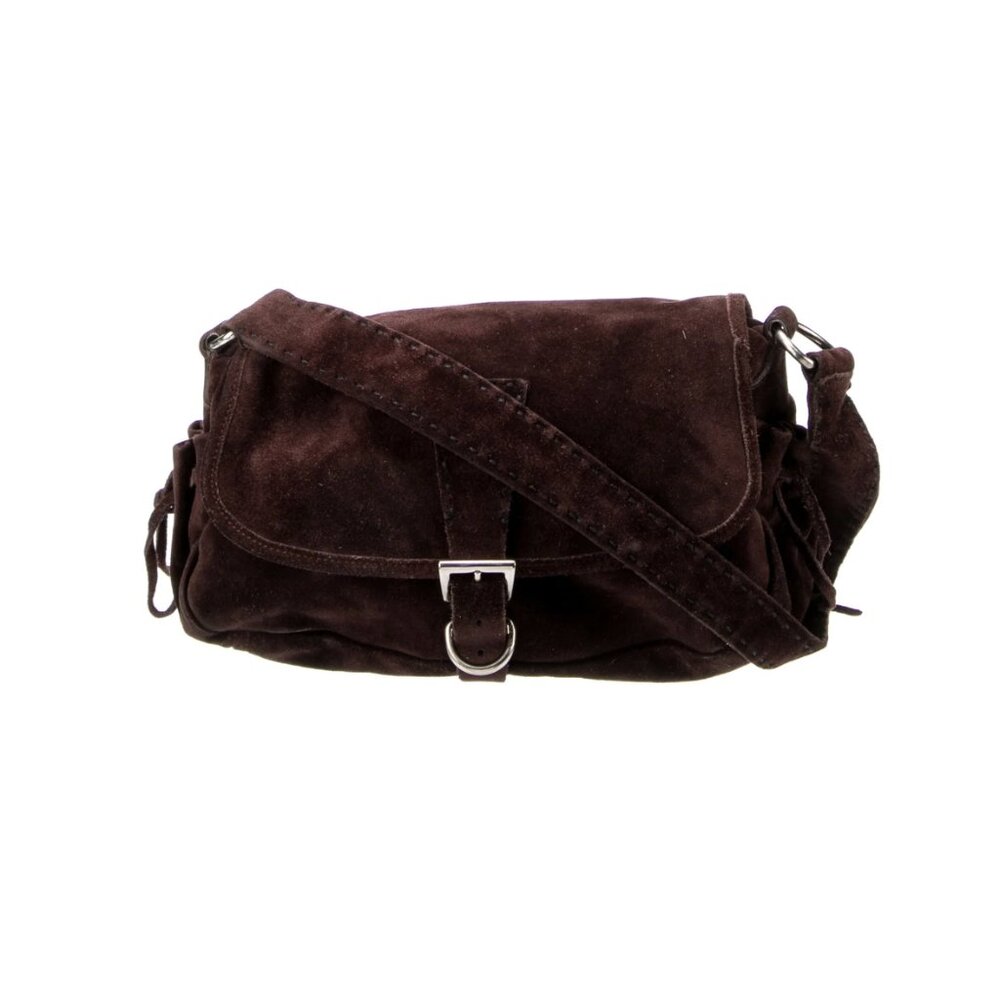 Prada Brown Suede Shoulder Bag
